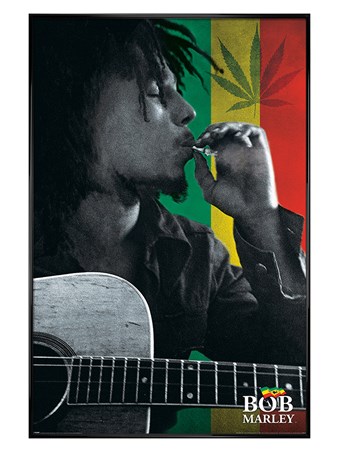Gloss Black Framed Smoke - Bob Marley