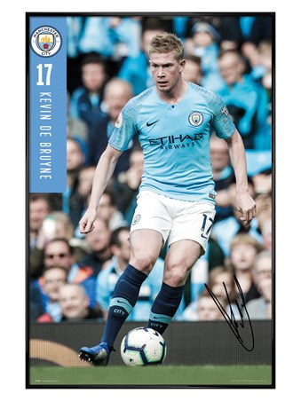 Gloss Black Framed De Bruyne 18-19 - Manchester City