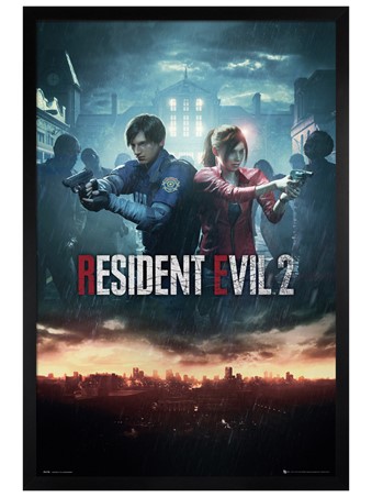Black Wooden Framed City Key Art - Resident Evil 2