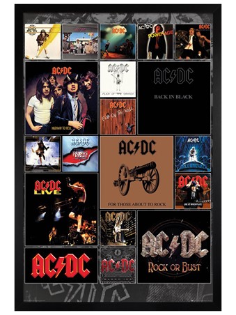 Black Wooden Framed Covers - AC/DC