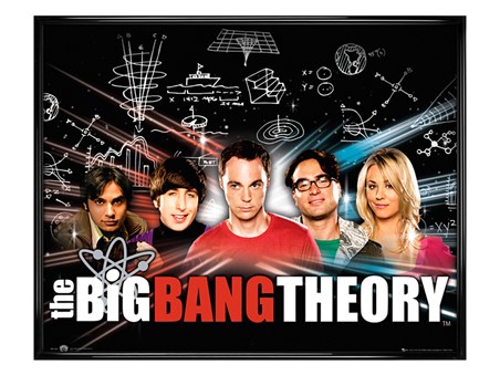 Gloss Black Framed Raj, Howard, Sheldon, Leonard & Penny - The Big Bang Theory