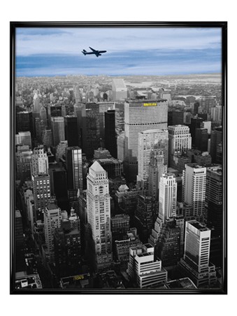 Gloss Black Framed Flying High above The MetLife Building - New York