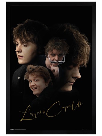 Black Wooden Framed Double Exposure - Lewis Capaldi