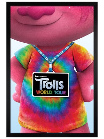 Black Wooden Framed Backstage Pass - Trolls World Tour