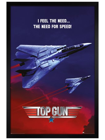 Black Wooden Framed The Need For Speed - Top Gun