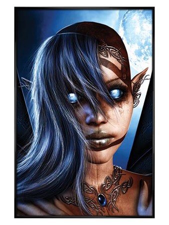 Gloss Black Framed Sci -Fi Fairy - Ravenheart