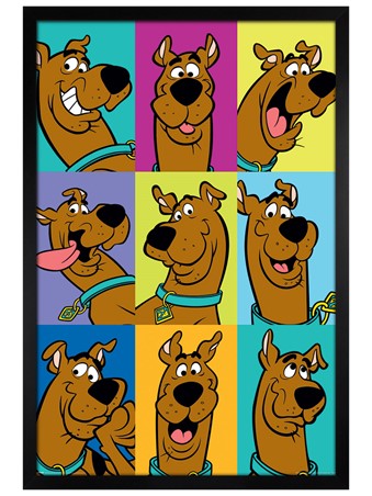 Black Wooden Framed The Many Faces of Scooby Doo - Scooby Doo