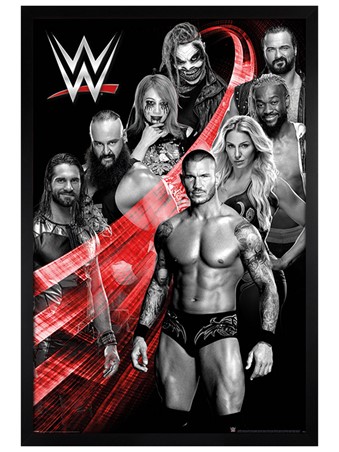Black Wooden Framed Swoosh - WWE Superstars