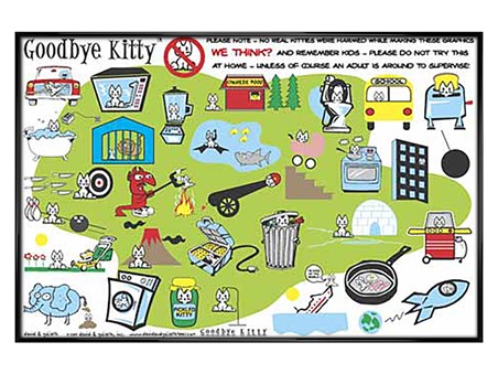 Gloss Black Framed Goodbye Kittie - David & Goliath Characters