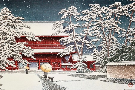 Zojo Temple in the Snow, Hasui Kawase
