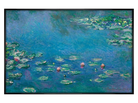 Gloss Black Framed Waterlillies, Claude Monet