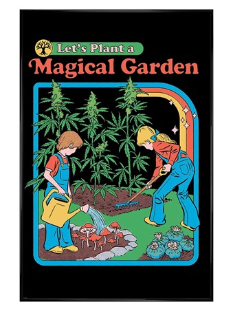 Gloss Black Framed Let's Plant a Magical Garden Framed Poster