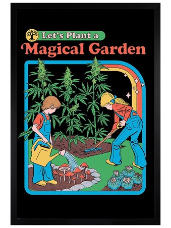 Black Wooden Framed Let's Plant a Magical Garden Framed Poster