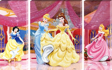 Snow White, Cinderella, Belle & Sleeping Beauty Triptych, Disney