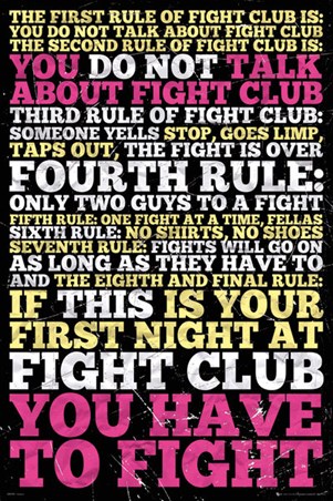 The Rules of Fight Club, Fight Club Poster - PopArtUK