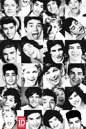 free online collage frame photo Poster Collage, One Direction Monochrome   Online Buy