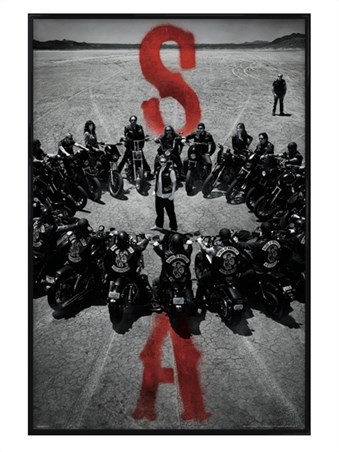 Gloss Black Framed Bike Circle - Sons of Anarchy