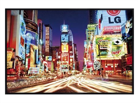 Gloss Black Framed Colourful Night Life in Times Square - Times Square, New York City, USA