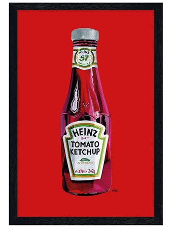 Black Wooden Framed Heinz Tomato Ketchup - Orla Walsh