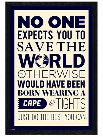 Black Wooden Framed Save The World - Do The Best You Can
