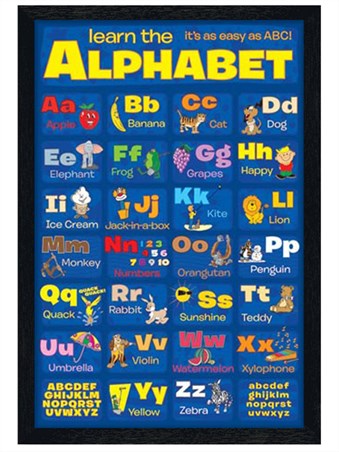 Black Wooden Framed Learn The Alphabet - It's As Easy as ABC..
