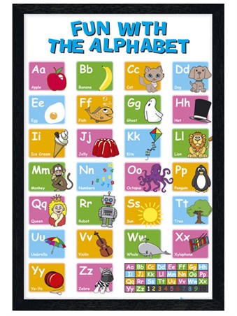 Black Wooden Framed Learn the Alphabet -