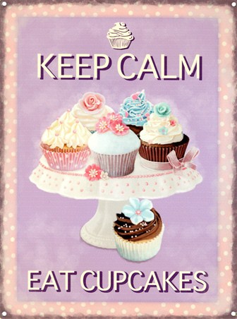 Keep Calm Eat Cupcakes, Tasty Treats Tin Sign - Buy Online