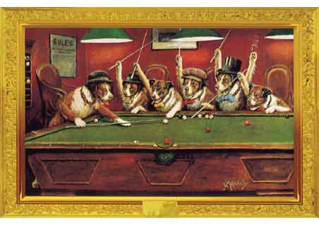 Coolidge Dogs Playing Pool - Cassius Marcellus Coolidge