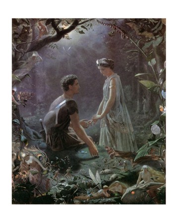 Hermia and Lysander, J. Simmons Mini Print - PopArtUK