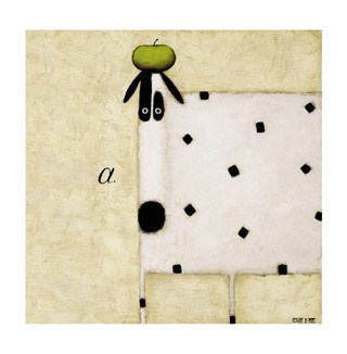 Spotted Dog with Green Apple - Daniel Patrick Kessler