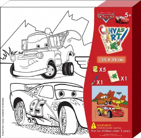 Fun With Mater And Lightning McQueen - Disney Pixar Canvas Art with Acrylic Paints