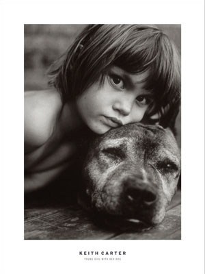 Young Girl With Dog - Keith Carter