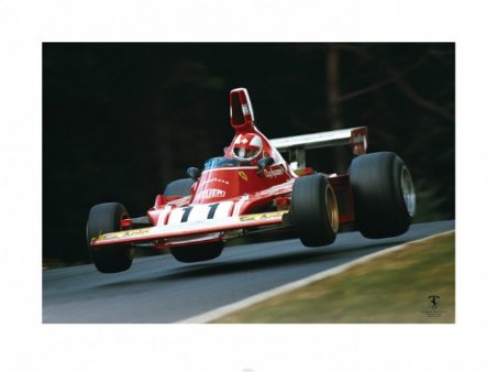 Clay Regazzoni Jump 1974 - Ferrari F1