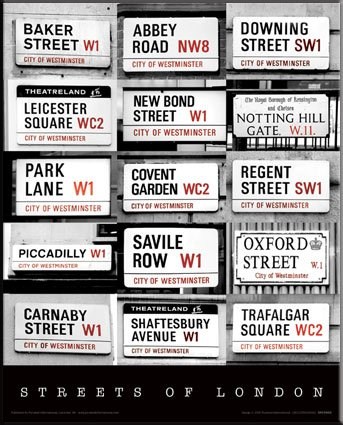 Street Signs of London - London, England