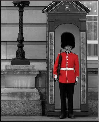 On Guard, Buckingham Palace Guard Framed Mini Poster 