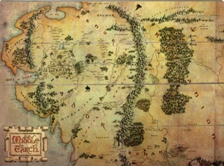 New Map of Middle Earth, The Hobbit Wooden Wall Art - PopArtUK