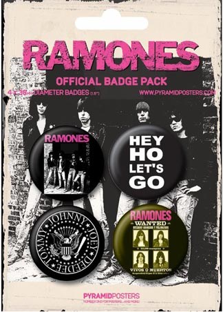 Tommy, Johnny, Joey, Deedee - Ramones Button Badge Pack
