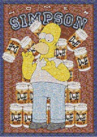 Homer Simpson, Duff Mosaic - The Simpsons