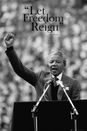 Let Freedom Reign, Nelson Mandela Poster - PopArtUK