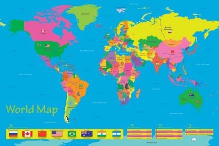 The World in Colour, Children's World Map - PopArtUK