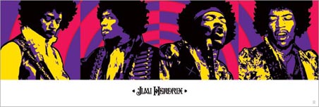 Jimi Hendrix Purple Haze Quad - Musical Genius Tryptich