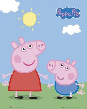 Peppa and George Enjoying The Sun, Peppa Pig - PopArtUK