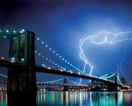 Storm Over Manhattan - Brooklyn Bridge