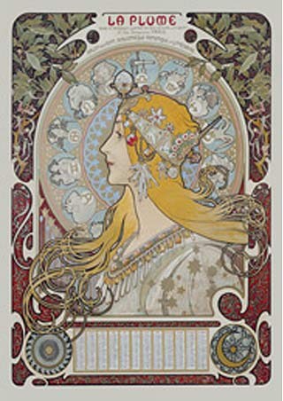 La Plume - 31, Rue Bonaparte Paris, 1899 - Alphonse Marie Mucha