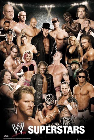 Superstars of Wrestling, WWE Wrestling Poster - PopArtUK