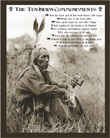10 Indian Commandments - Native American Morals