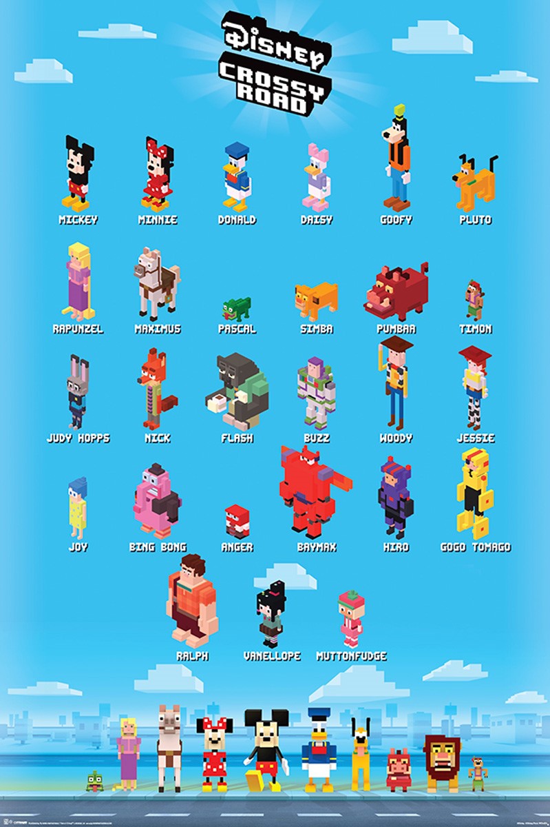 Crossy Characters, Disney Crossy Road Poster - Buy Online